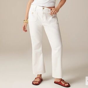 J. CREW Sailor mid-rise relaxed demi-boot jean in white